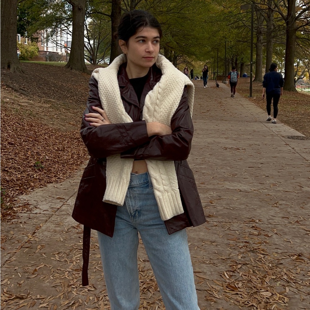 Vintage mulberry faux leather jacket